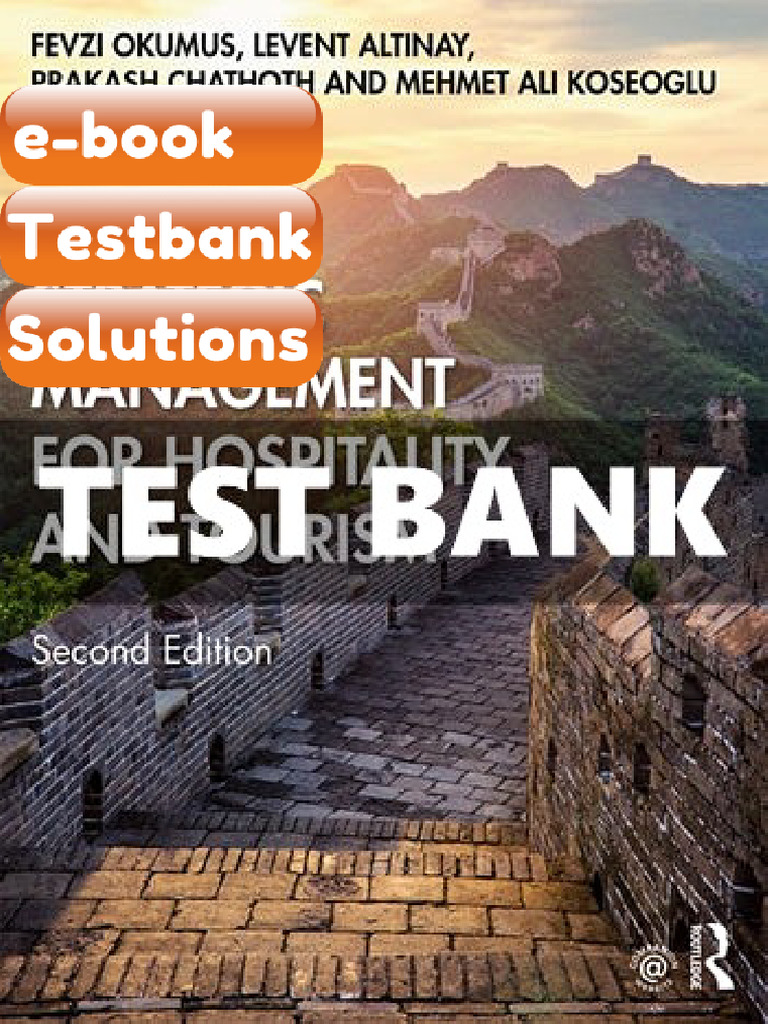 Testbank Strategic Management For Hospitality and Tourism 2nd Edition ...
