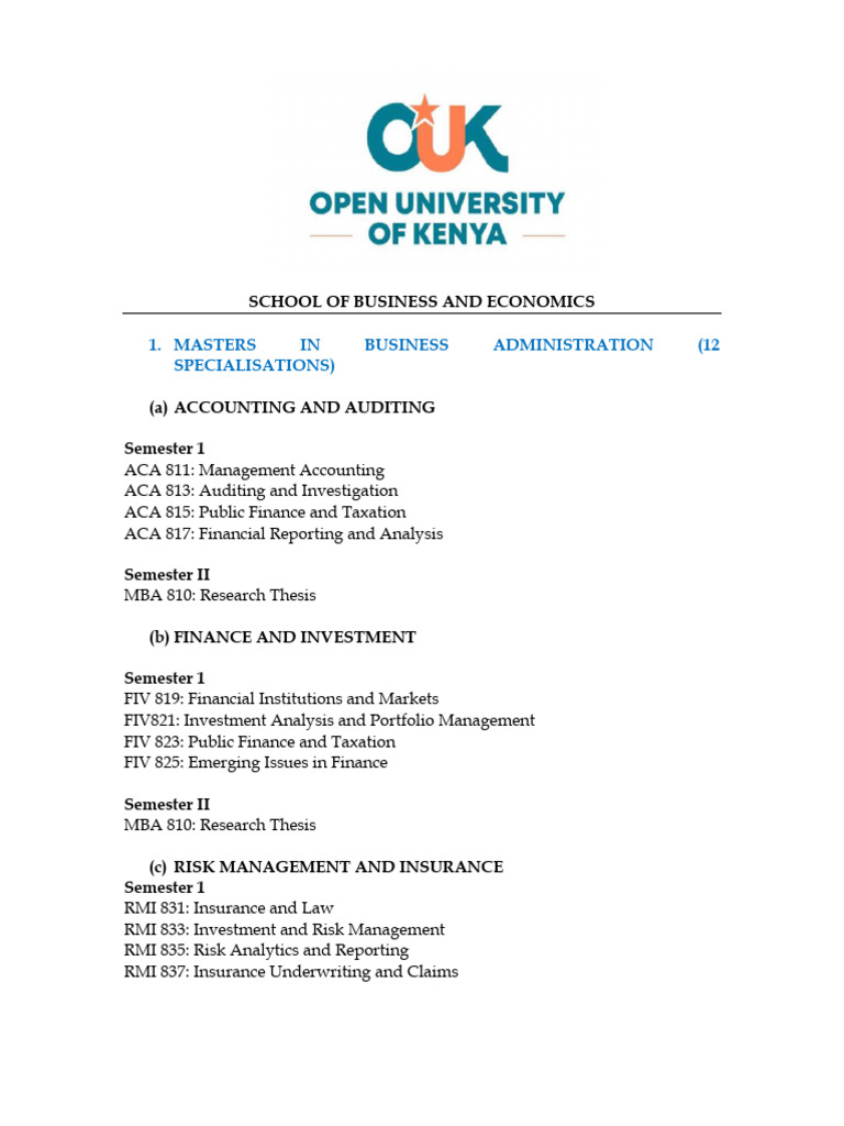 Course Structure - School of Business and Economics | PDF | Human ...