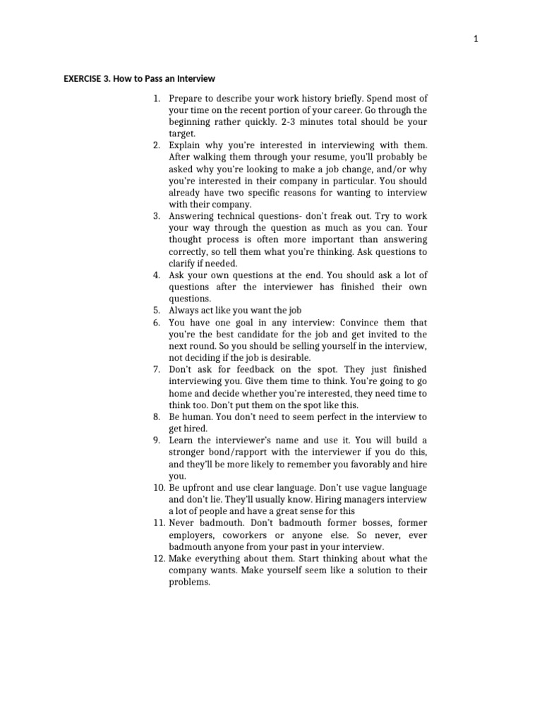 Procedure Exercise 3 | PDF | Interview | Chess Theory