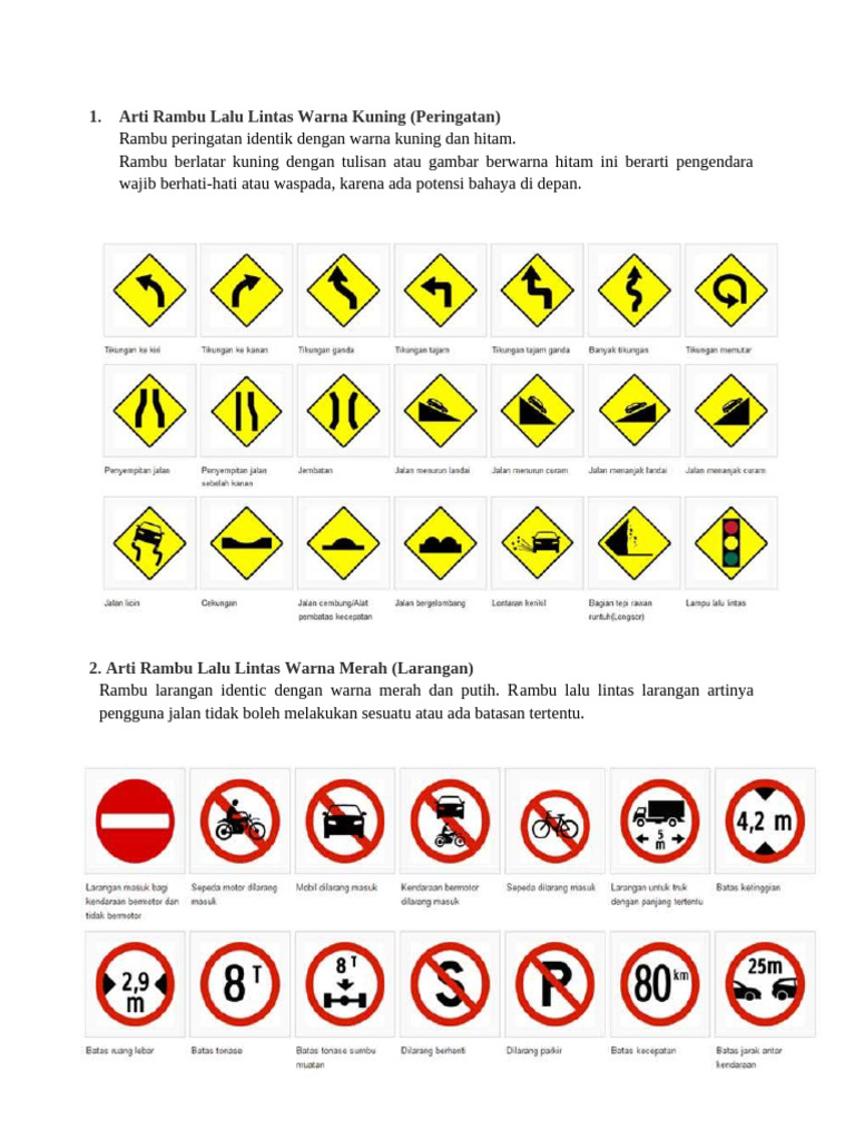 Arti Rambu Lalu Lintas Warna Kuning | PDF