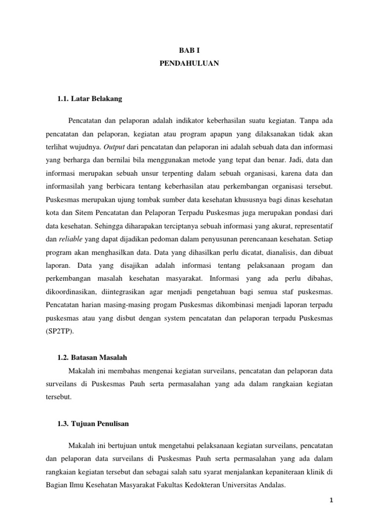 Sistem Pencatatan Dan Pelaporan Terpadu Puskesmas Sp2tp Pdf Seputar Laporan