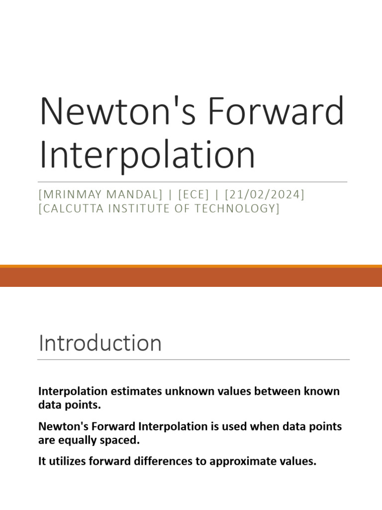 Newtons Forward Interpolation | PDF