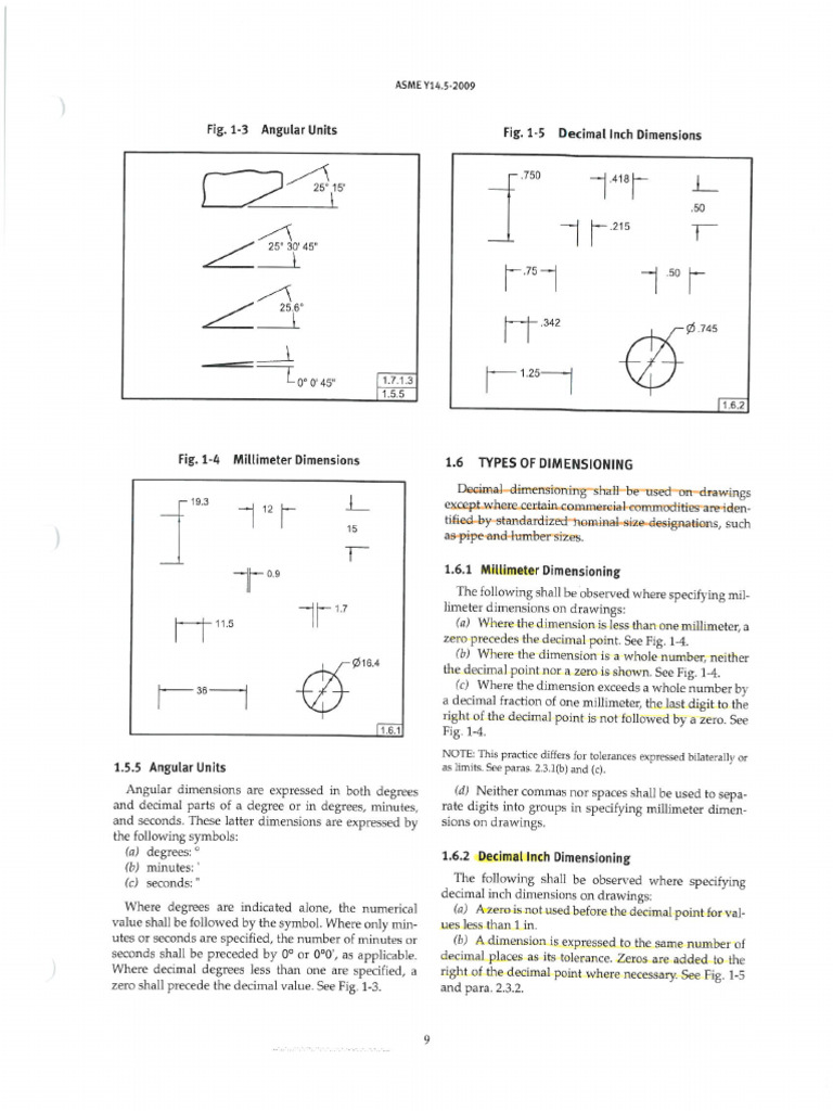 ASME Y14.5_2009-Drafting Rules | PDF