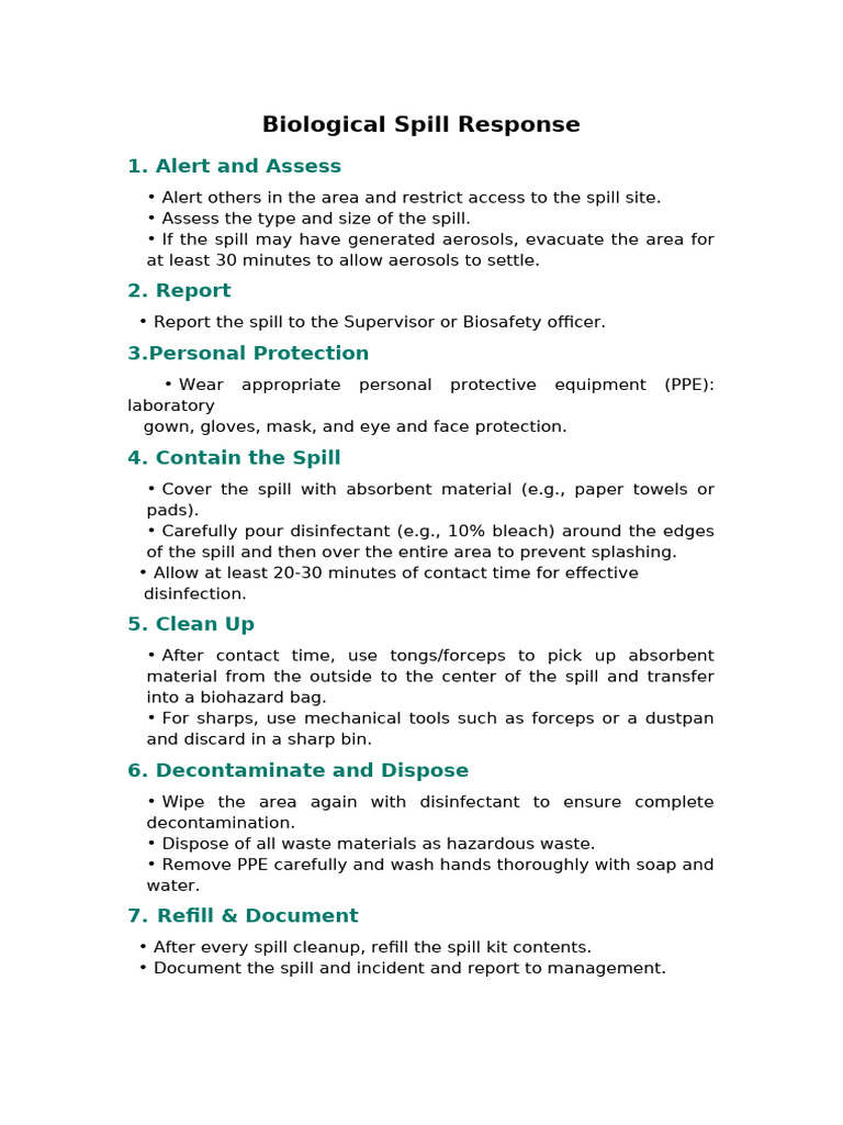 Biological Spill Response | PDF