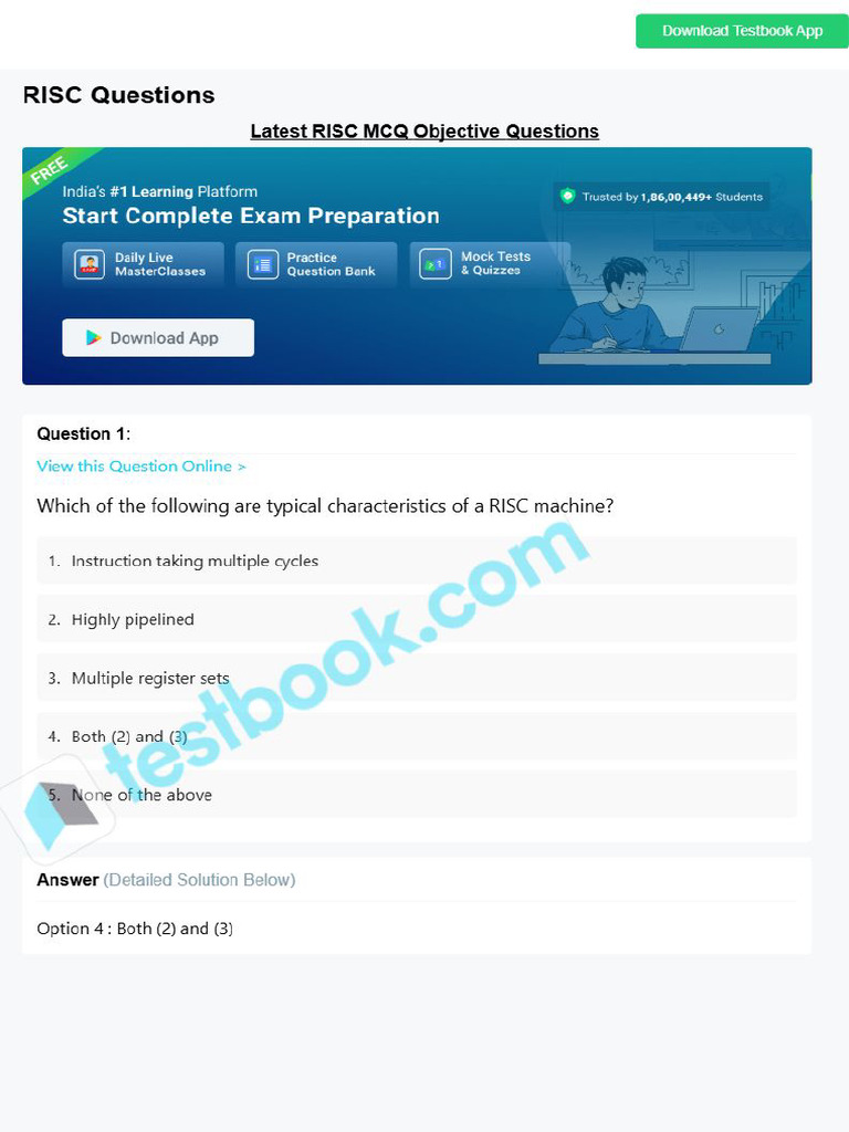 mcq-on-risc--5eea6a0a39140f30f369daf7 (1) | PDF