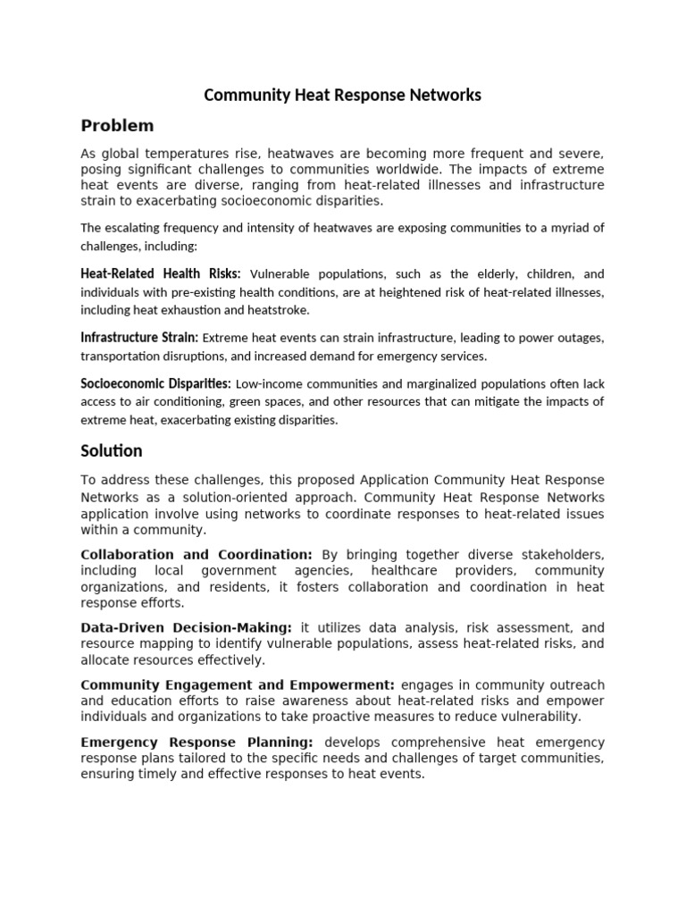 Community Heat Response Networks | PDF