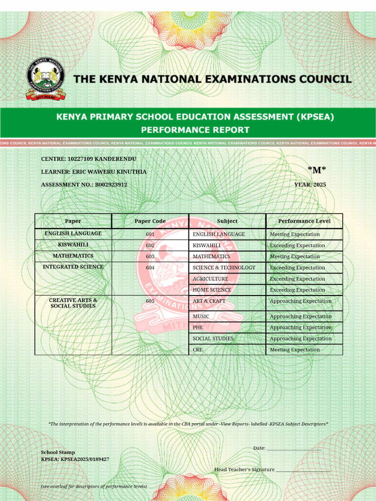 KPSEA Keya - models.kpseaHeaderModel .AssessmentNumber | PDF