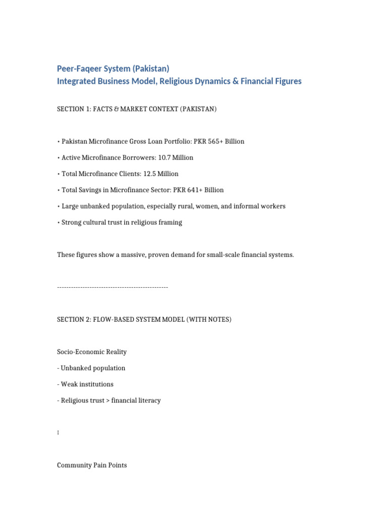 Peer-Faqeer System Flowchart With Figures | PDF | Microfinance | Economies