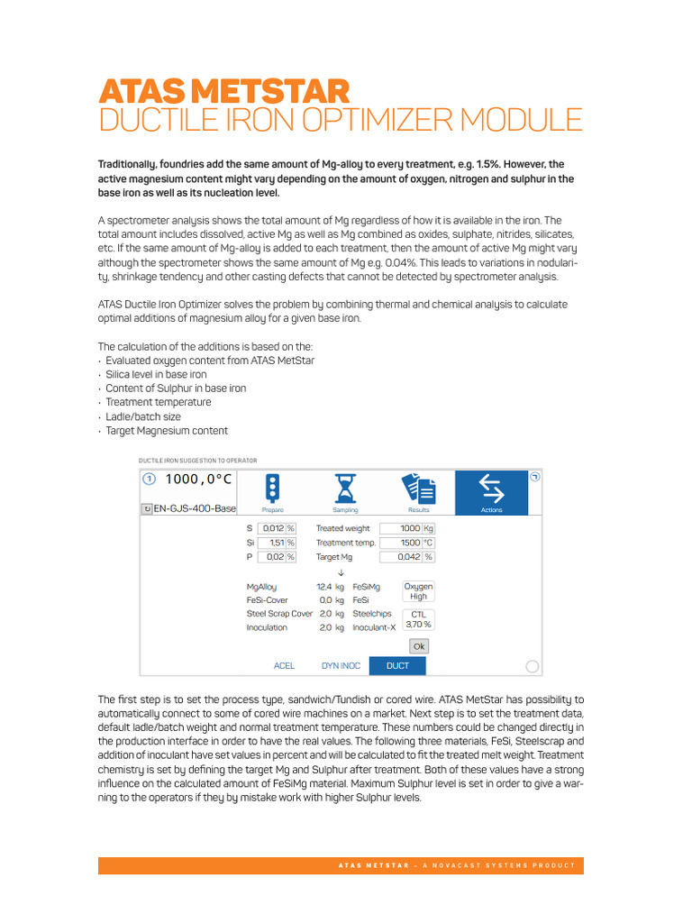Atas Metstar Ductile Iron Optimizer Module | PDF | Iron | Magnesium