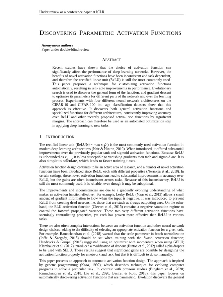 Discovering Parametric Activat | PDF | Deep Learning | Applied Mathematics