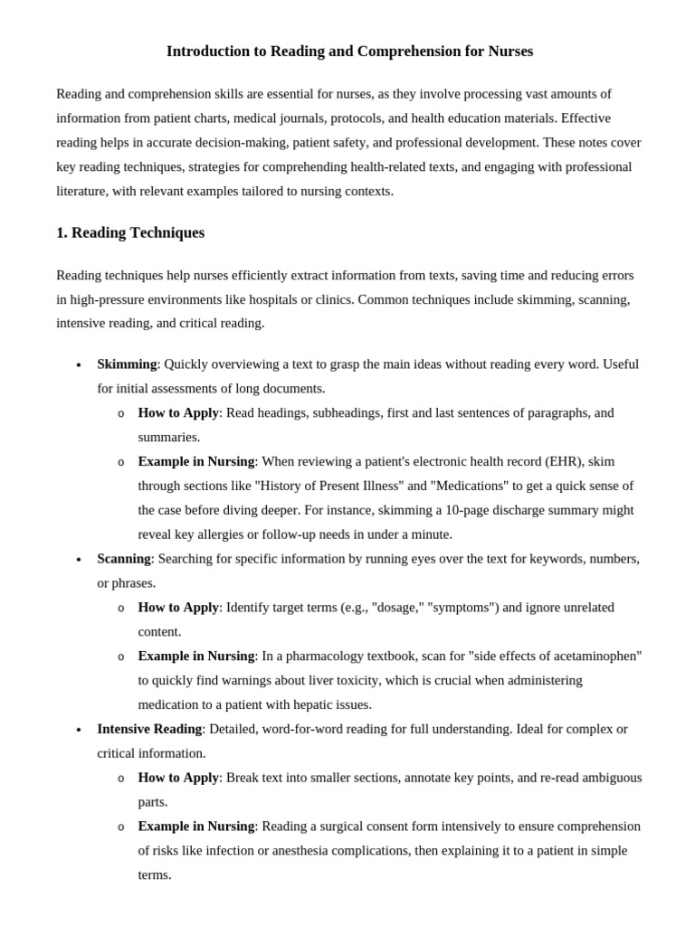 English Note Reading and Comprehension | PDF | Reading Comprehension ...