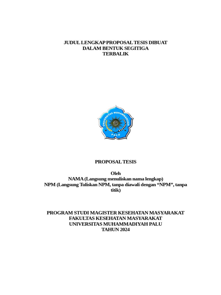 Template Proposal Tesis MKM Ump 2024 - Temporary | PDF