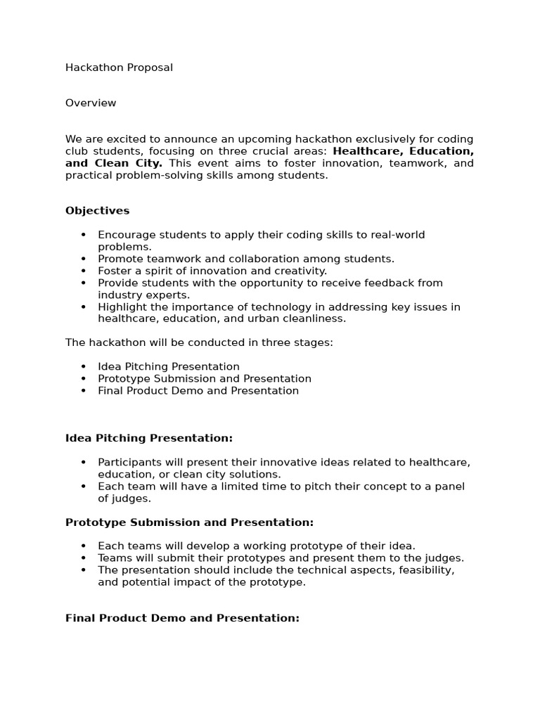 Hackathon Proposal | PDF