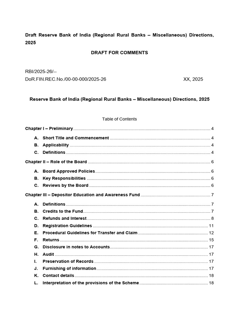 Reserve Bank of India (Regional Rural Banks - Miscellaneous) Directions ...