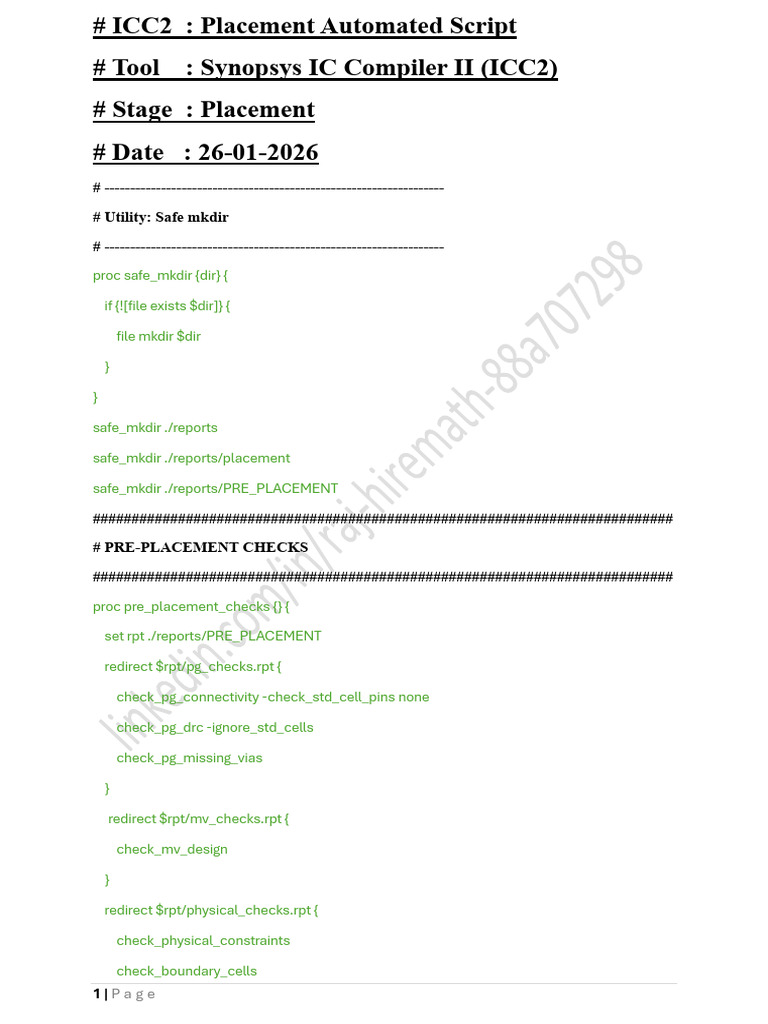 Placement ICC2 Commands | PDF | Software Engineering | Computing