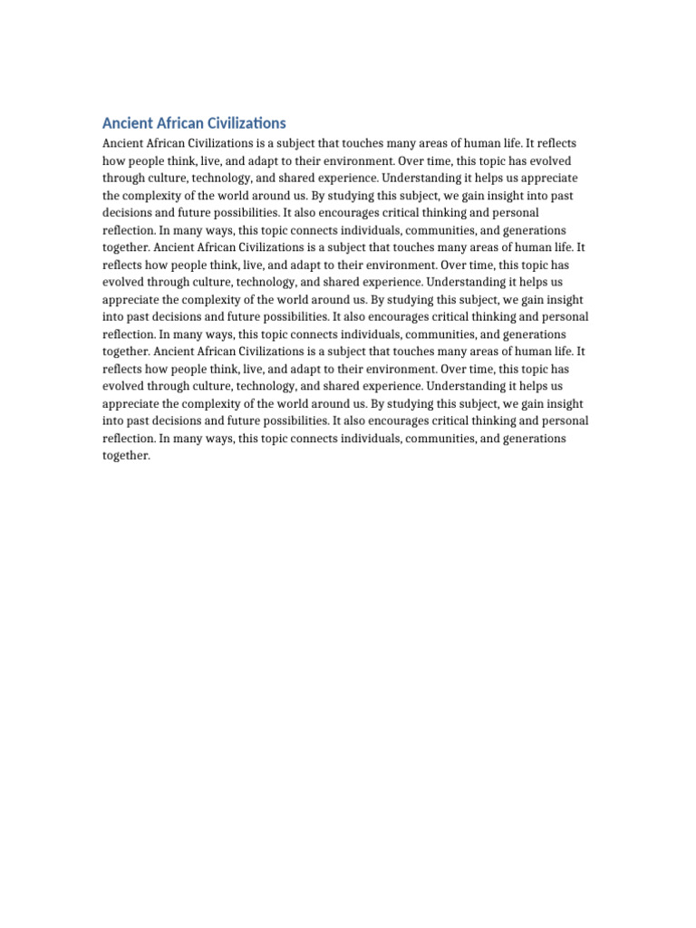 Ancient African Civilizations | PDF