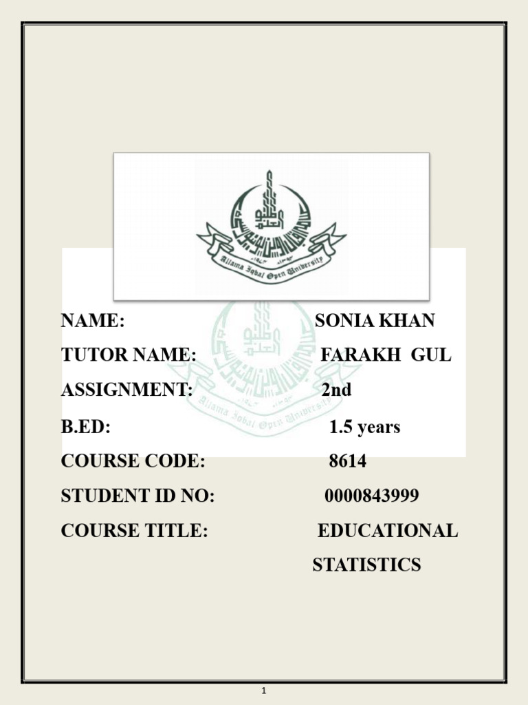 Assignment 2 8614 3RD Semester FINAL | PDF | Student's T Test ...
