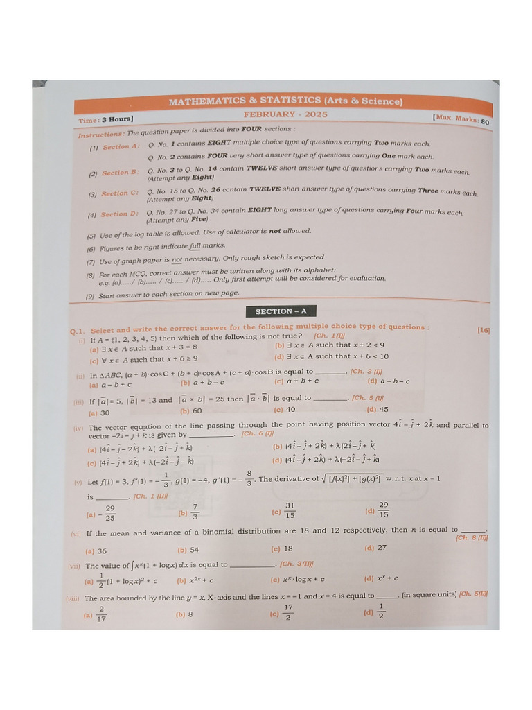 Maths Feb 2025 Paper | PDF
