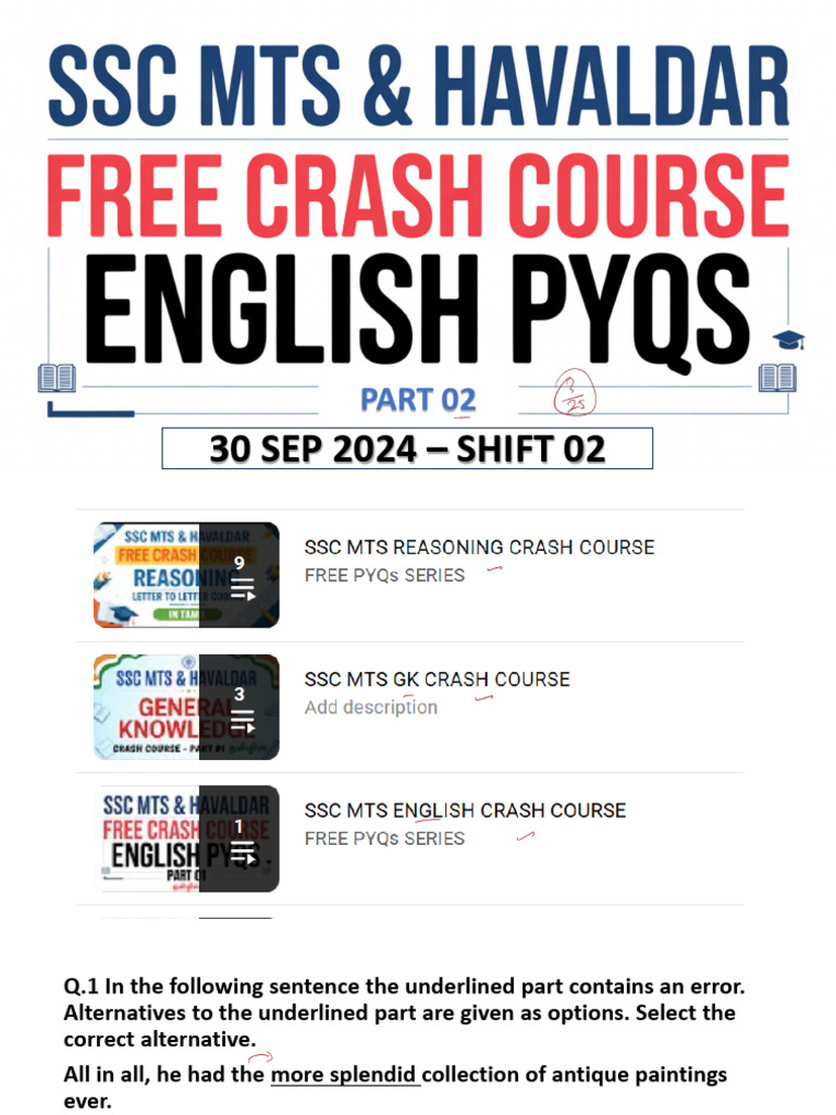 MTS Crash Course - English Part 02 | PDF | Linguistics