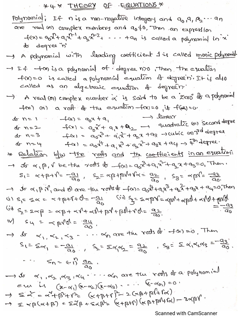 Theory of Equations Ipe | PDF