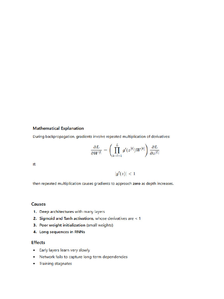 Vanishing Gradient Problem | PDF