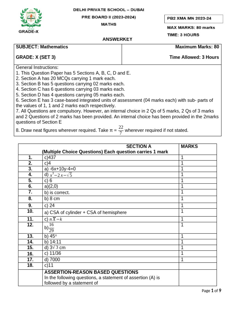 EEE Mathematics PreBoard Set 3 AK 202324 | PDF | Classical Geometry ...