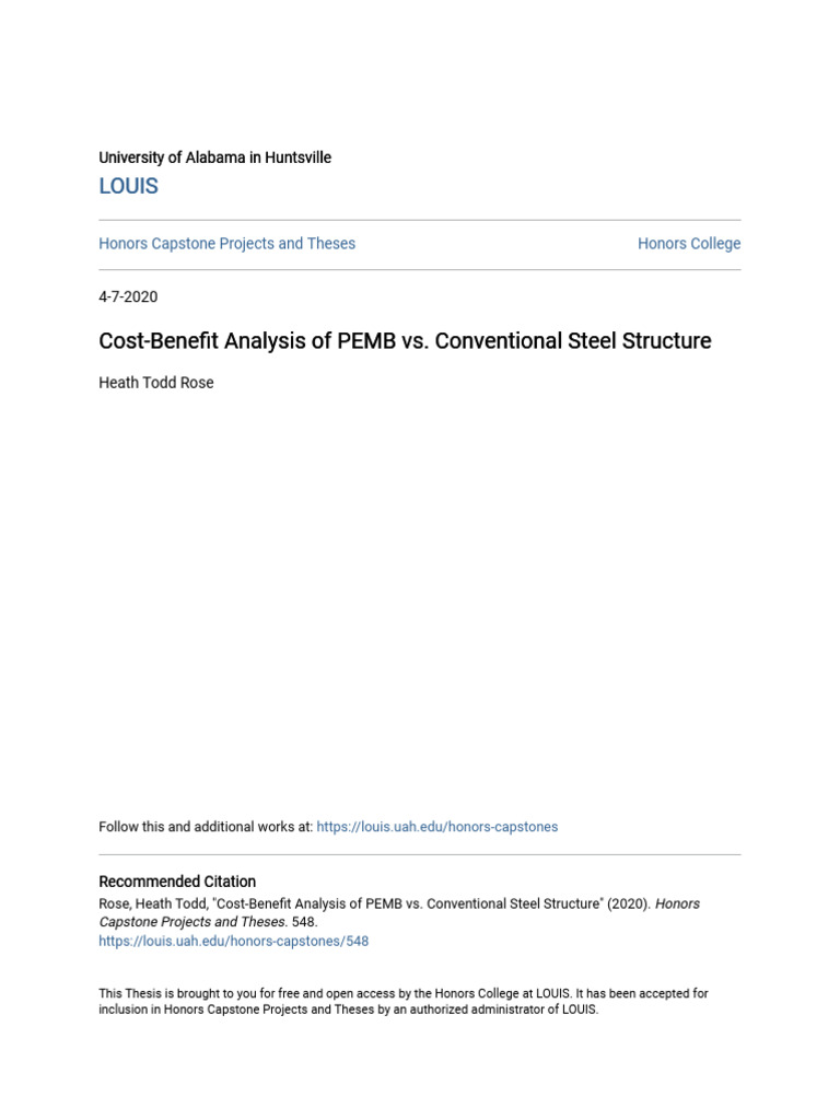 Cost-Benefit Analysis of PEMB vs. Conventional Steel Structure | PDF ...