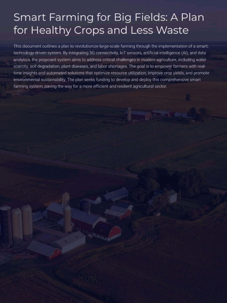 Smart Farming For Big Fields A Plan For Healthy Crops and Less Waste | PDF