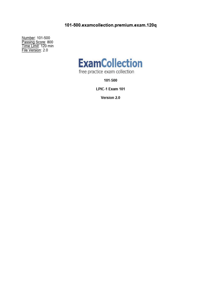 101-500.examcollection - Premium.exam.120q: Number: 101-500 Passing ...