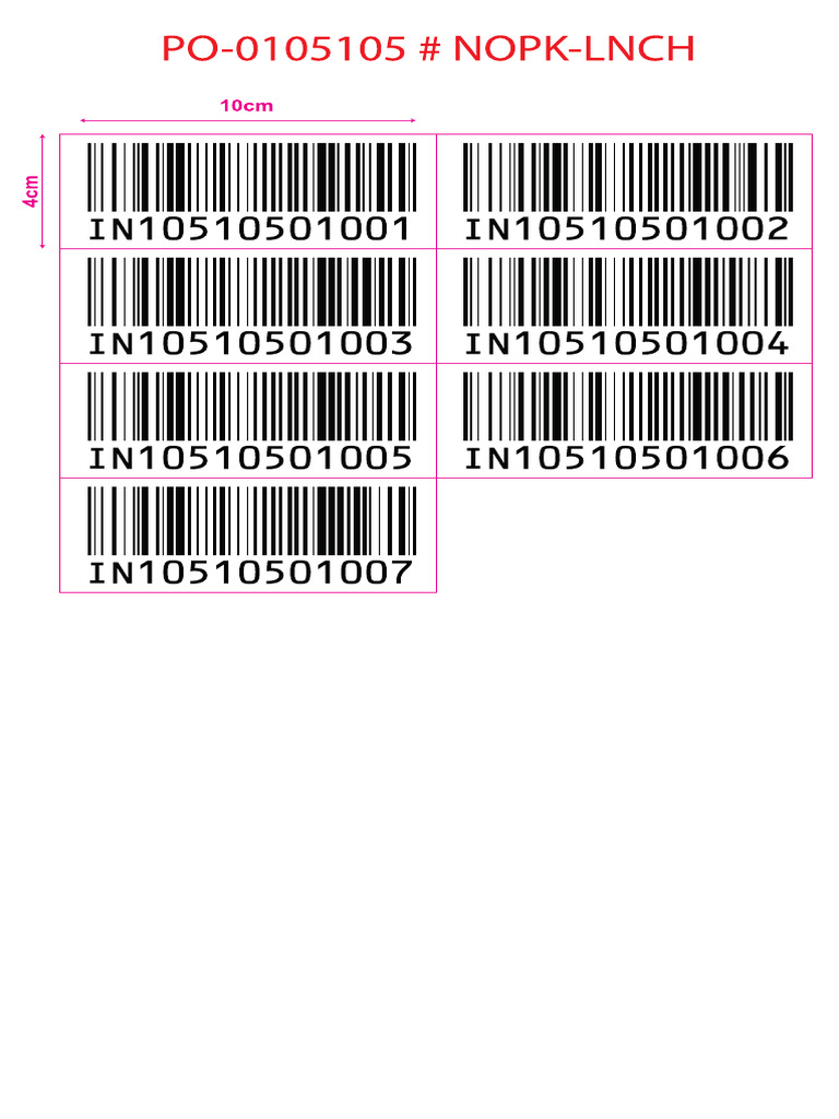 PO-0105105 _ Barcode Sticker | PDF