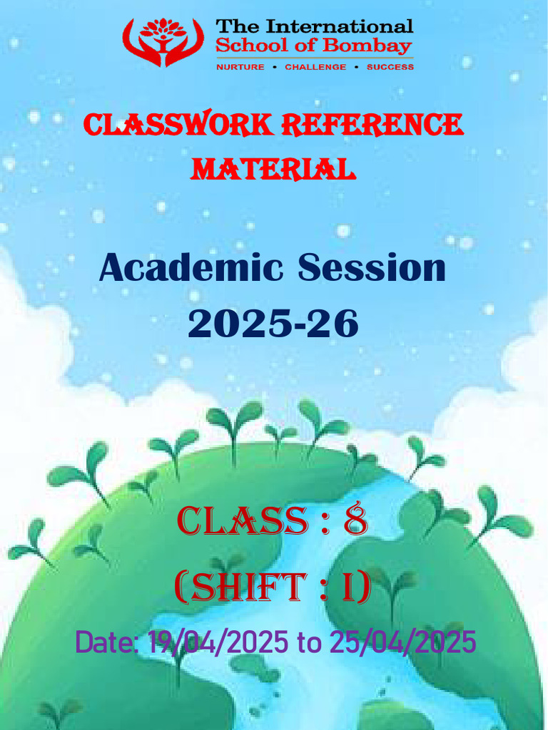 Reference Material For Class 8 Shift 1 | PDF