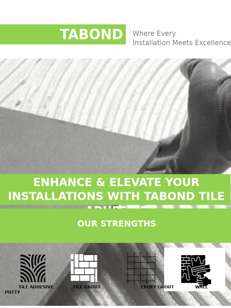 Tabzec Tile Adhesive Brochure 2025 | PDF | Concrete | Tile