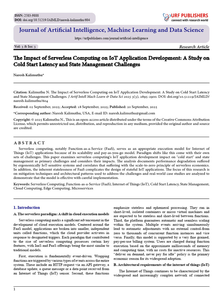 The Impact of Serverless Computing on IoT Application Development: A ...