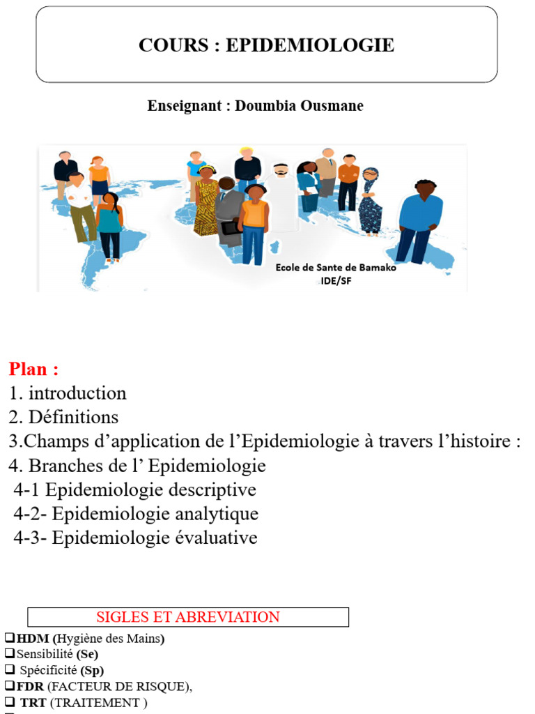 Cours Epidemio ESB IDE SF | PDF | Épidémiologie | Maladies et troubles