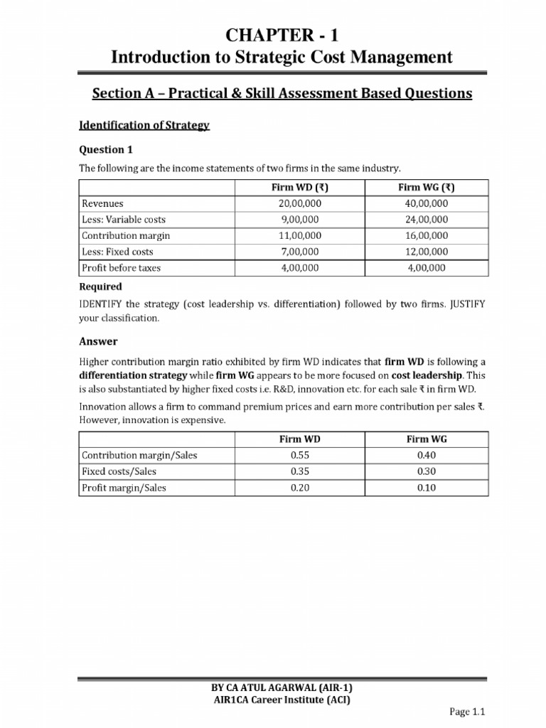 Chapter 1 Introduction To Strategic Cost Management | PDF