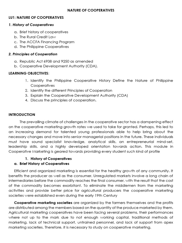 Elective3-Cooperative-Marketing | PDF | Cooperative | Market (Economics)