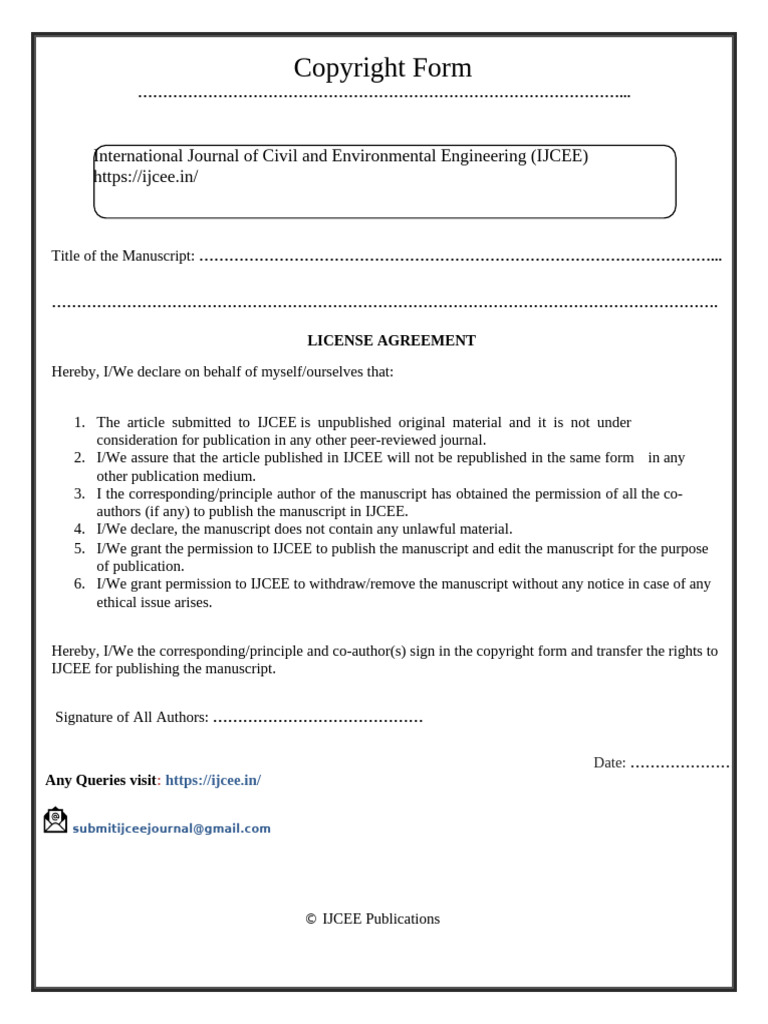 IJCEE Copyright Form 1 | PDF