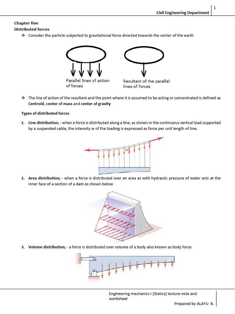 Engineering Mechanics 1st Moment | PDF | Center Of Mass | Force