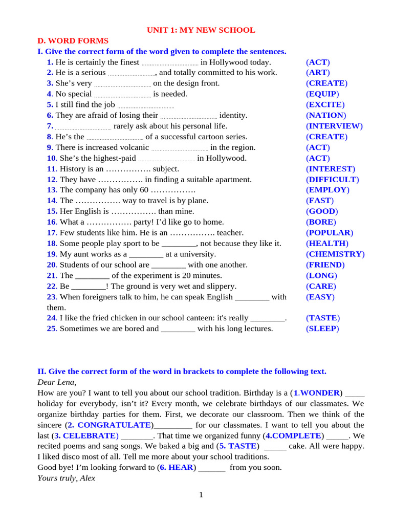 Word Form 10 | PDF