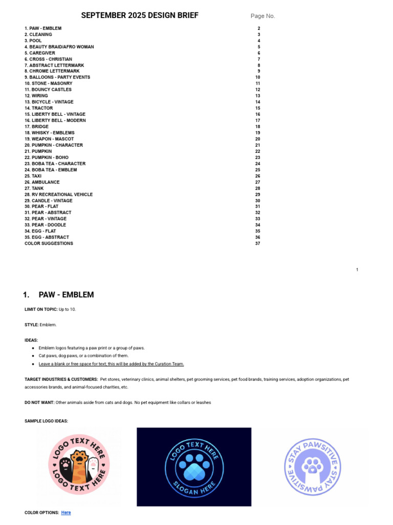 September 2025 Design Brief | PDF | Logos | Recreational Vehicle