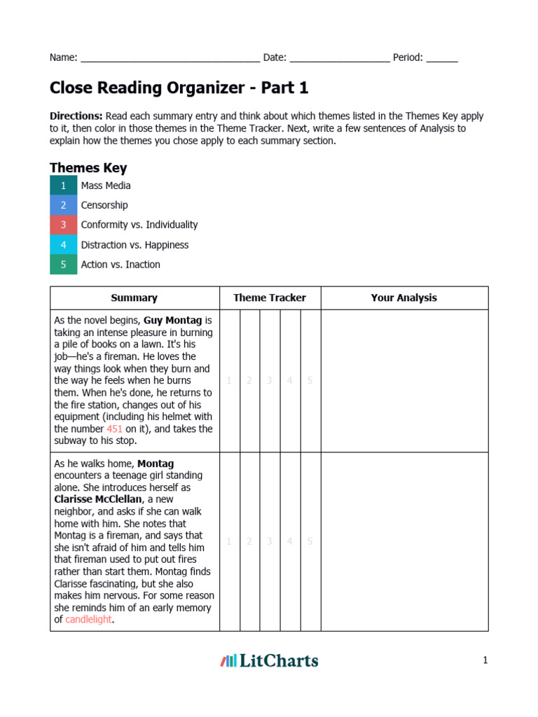Part 1 Reading Organizer | PDF