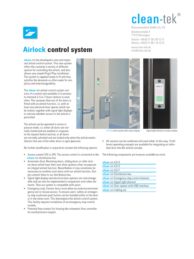Clean Tek Airlock Control System | PDF | Access Control | Computer ...