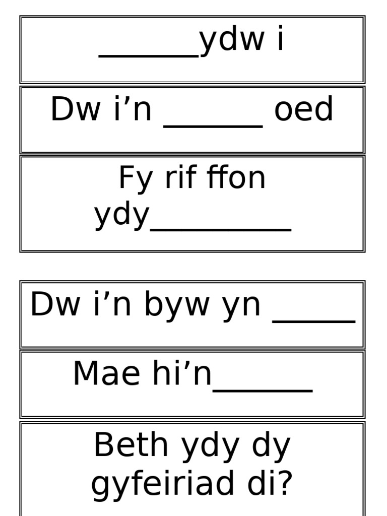 Welsh Answers | PDF