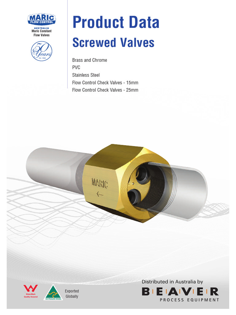 Maric Screwed Type Flow Control Valve Datasheet | PDF | Pump | Valve