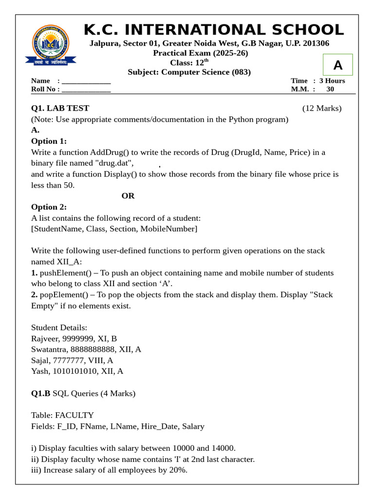 Format in English (Set-A) | PDF
