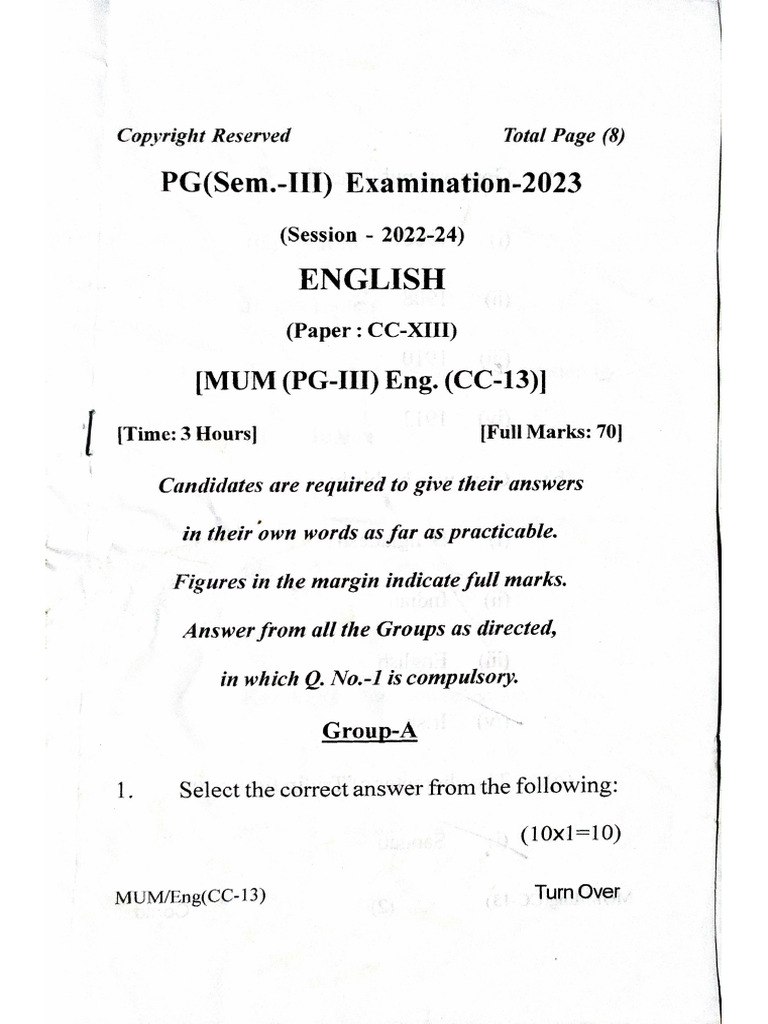 PG Sem 3 CC - 13 | PDF
