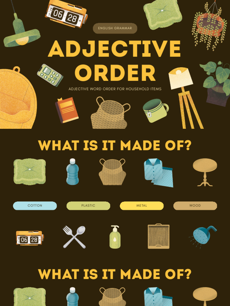 Adjective Order Worksheet-1 | PDF | Adjective | Syntax