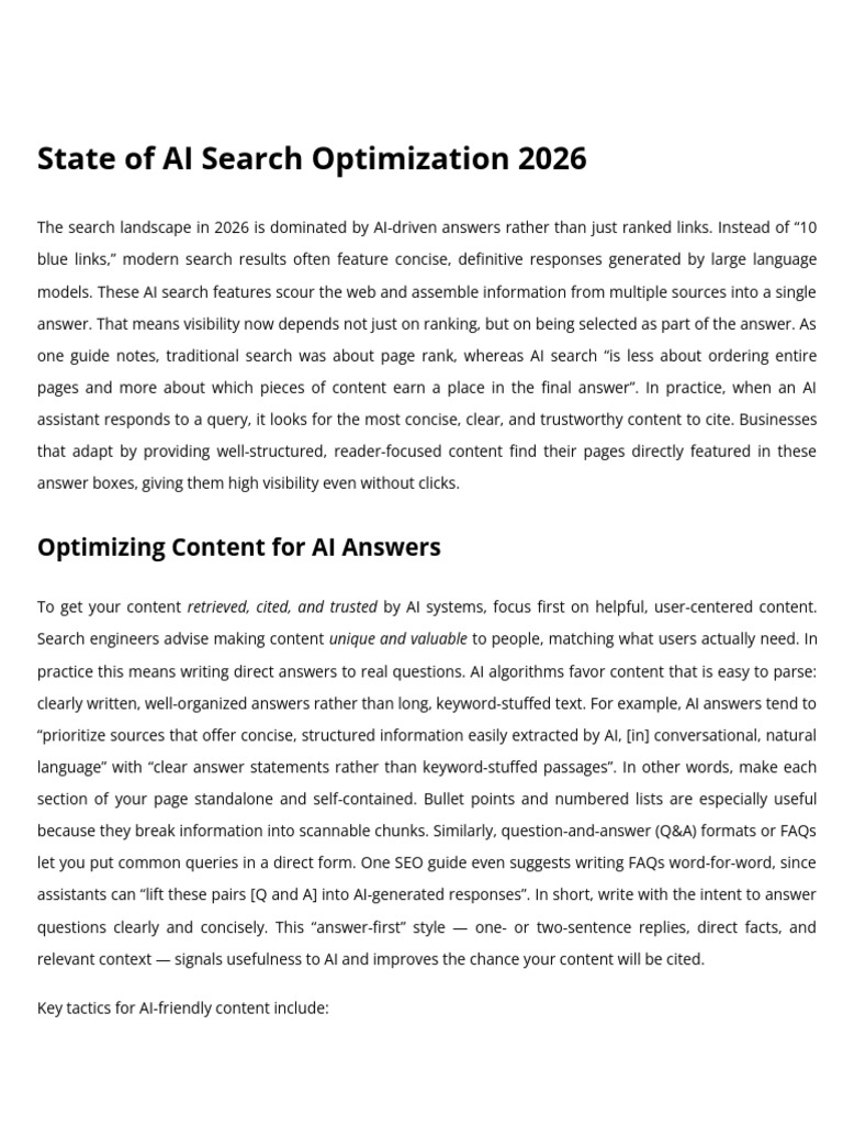 State of AI Search Optimization 2026 | PDF | Search Engine Optimization ...