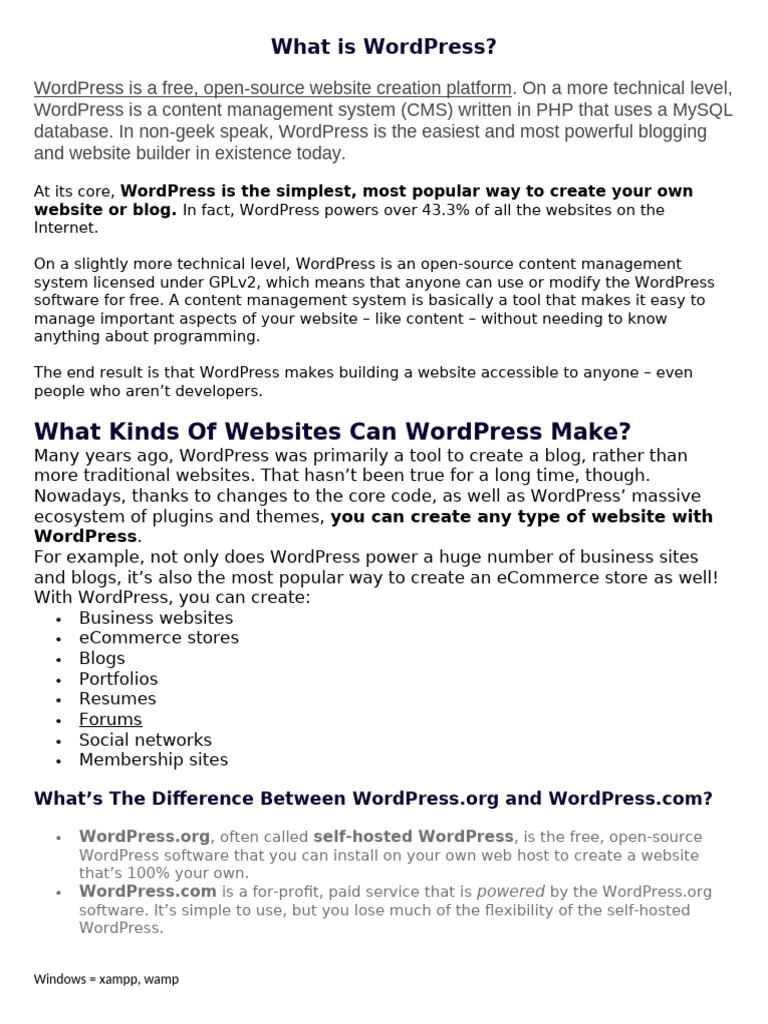 What Is WordPress | PDF