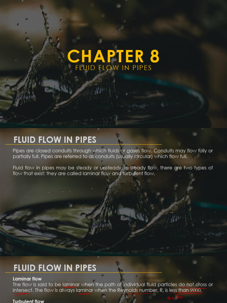 SE 3103 - Fluid Flow in Pipes | PDF | Reynolds Number | Fluid Dynamics